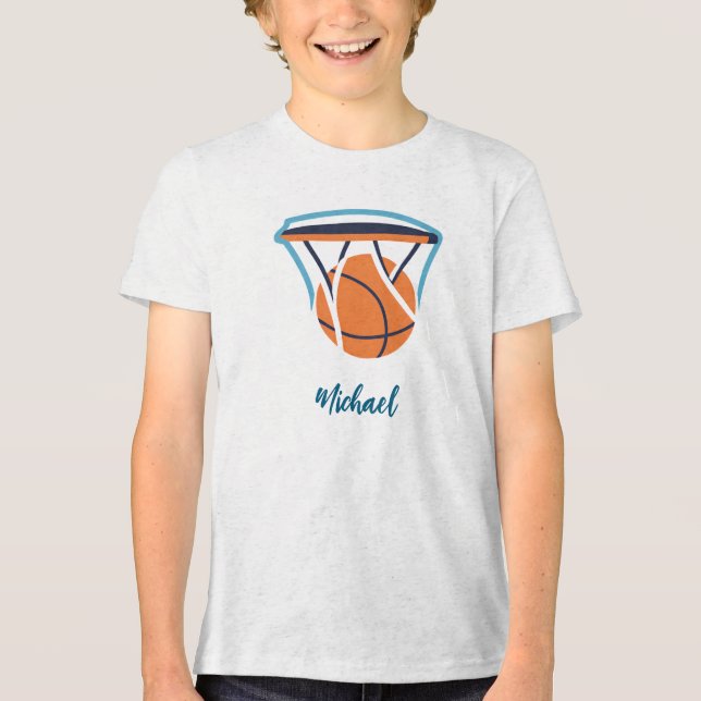 Basketboll ditt namn t shirt (Framsida)