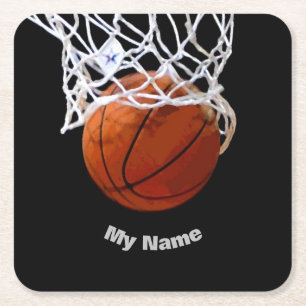 Basketboll ditt namn underlägg papper kvadrat
