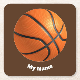 Basketboll ditt namn underlägg papper kvadrat