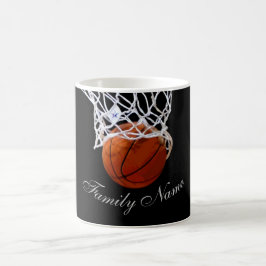 Basketboll ditt namnkalligrafiskript kaffemugg