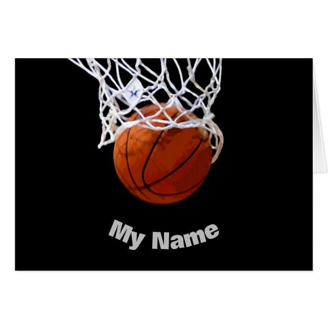 Basketboll ditt namnkort hälsningskort (Framsidan Horizontal)