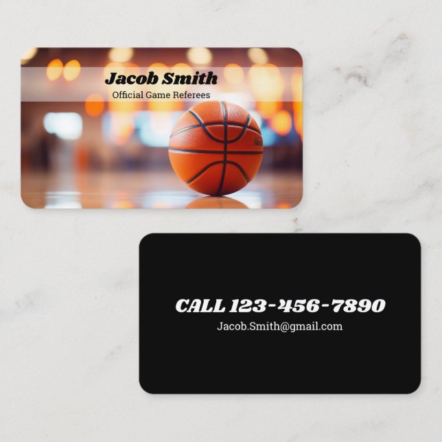 Basketboll Domare Agent Visitkort (Fram/baksida)