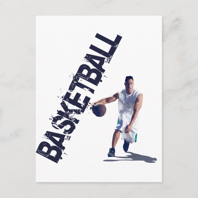 Basketboll Dribble Vykort (Framsida)