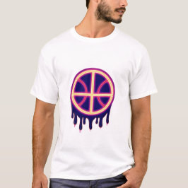 Basketboll Drip Neon Basketboll Grafik T Shirt