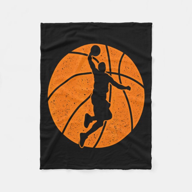 Basketboll Dunk Boll Skytte Srts Spel Träning Fleecefilt (Framsidan)