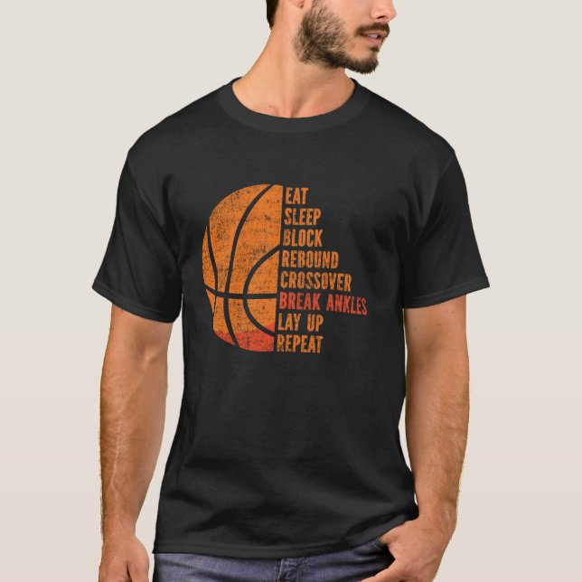 Basketboll Eat Sömnblock Rebound Crossover T Shirt (Framsida)