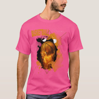 Basketboll Eld Spelare Sport Fan Vintage Retro fu T Shirt