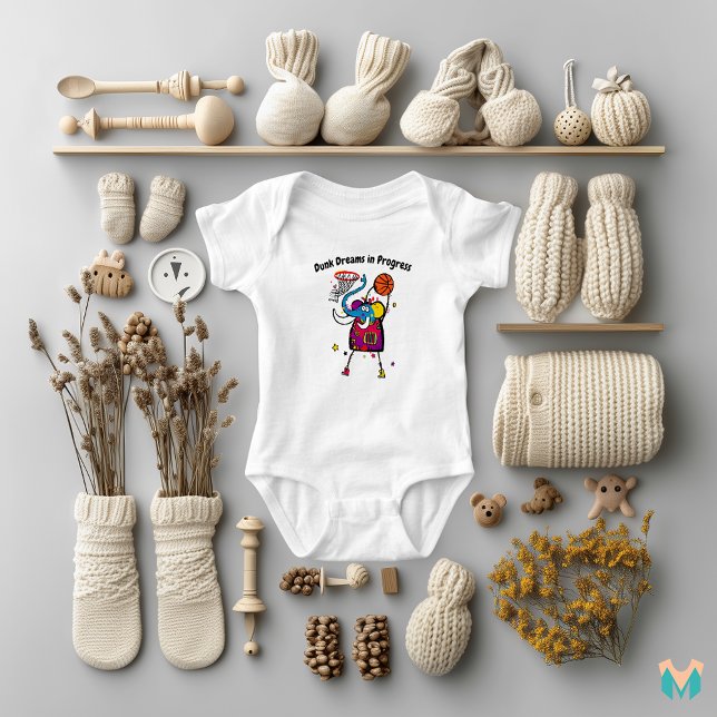 Basketboll Elefant Slam Dunk T Shirt (Skapare uppladdad)