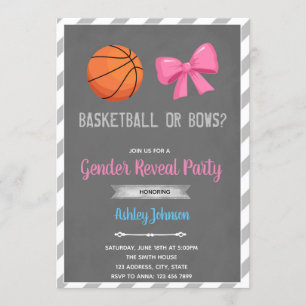 Basketboll eller bows-gender: visa inbjudan