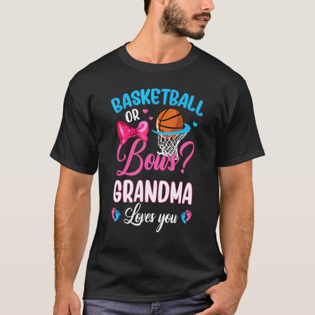 Basketboll eller Bows Grandma Kärlek You Gender Re T Shirt (Framsida)