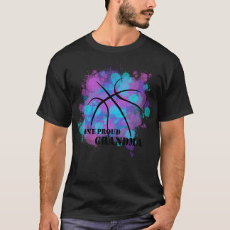 Basketboll- en proud farmor- Rosa och blått T Shirt