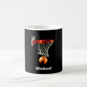 Basketboll ersätt med ditt namn kaffemugg