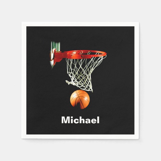Basketboll ersätt med ditt namn pappersservett (Framsidan)