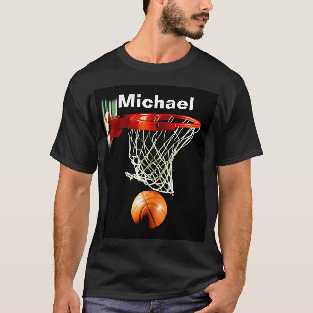 Basketboll ersätt med ditt namn t shirt (Framsida)