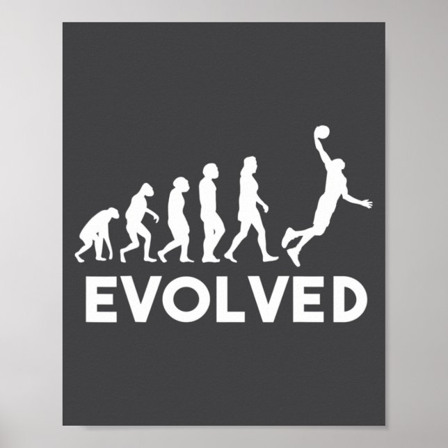 Basketboll Evolution Män Kvinnor Pojkar Flickor Ba Poster (Framsidan)