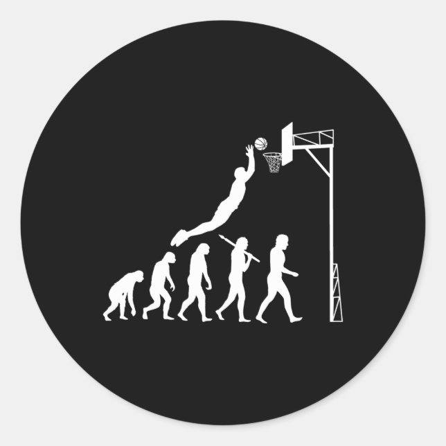 Basketboll Evolution Runt Klistermärke (Framsida)