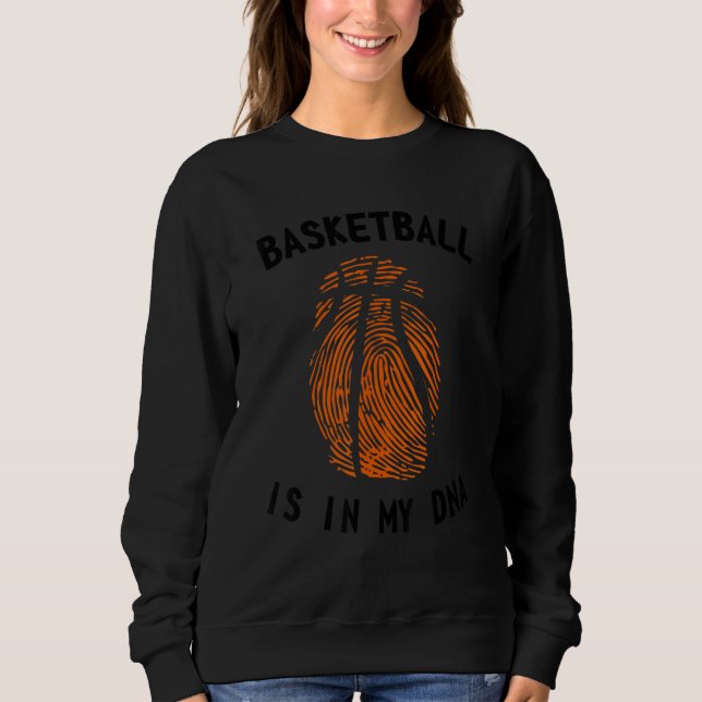 Basketboll finns i min Dna Basketball Fingerprint  T Shirt (Framsida)