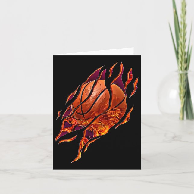 Basketboll Fire and Scratches Bball Player Sport B Kort (Framsida)