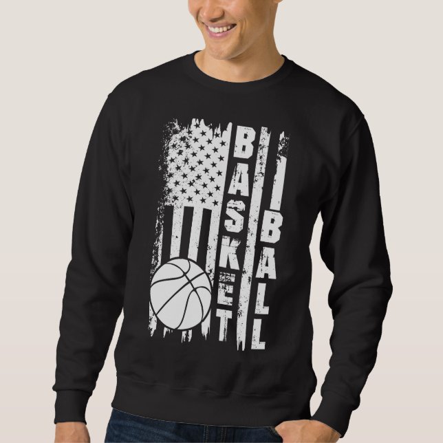 Basketboll Flagga Lång Ärmad Tröja (Framsida)