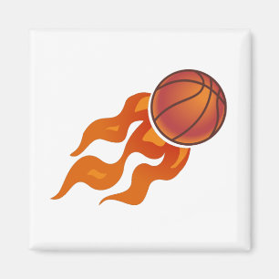 Basketboll flammar magnet