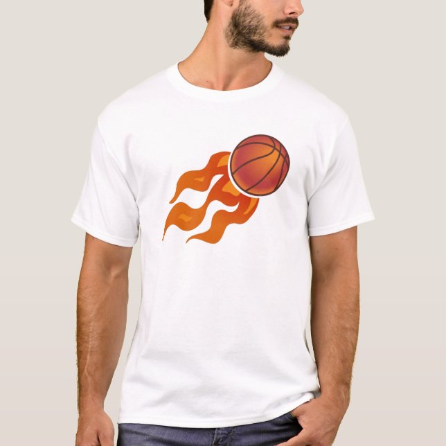 Basketboll flammar t shirt (Framsida)