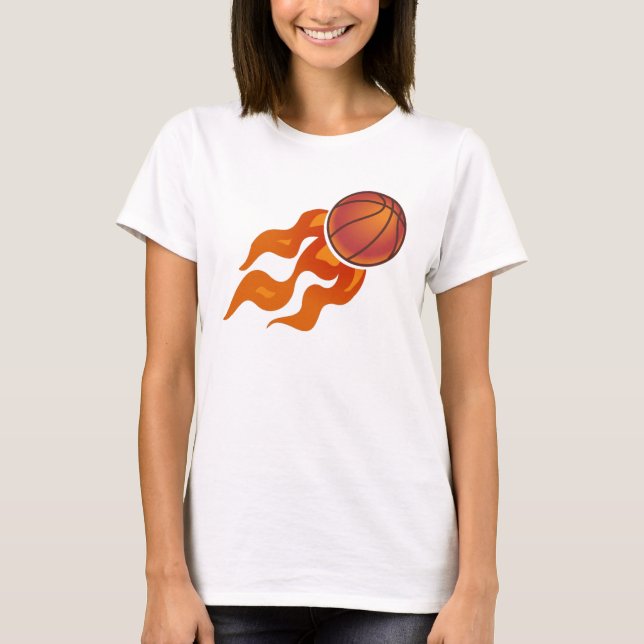 Basketboll flammar t shirt (Framsida)