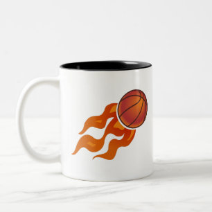 Basketboll flammar Två-Tonad mugg
