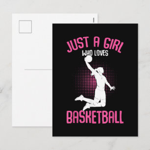 Basketboll Flicka Kvinnor Helg Vykort