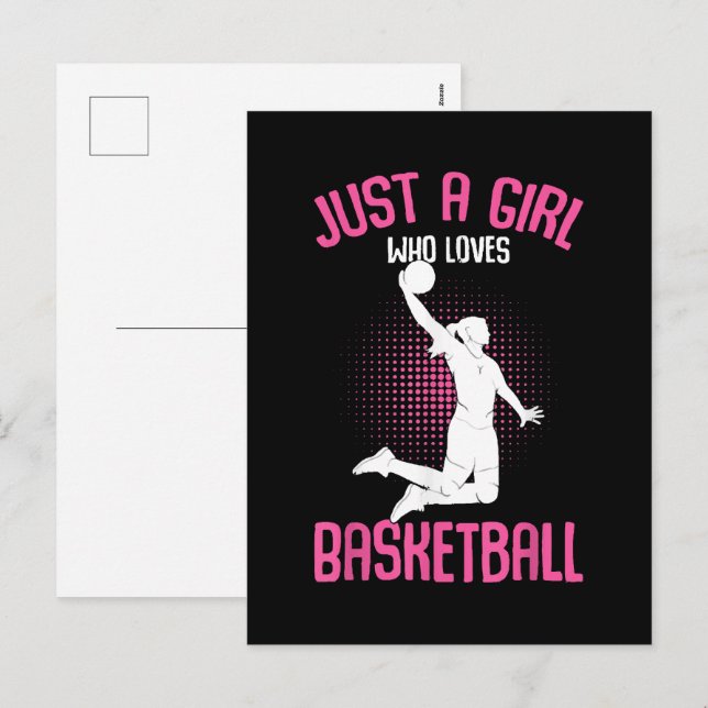 Basketboll Flicka Kvinnor Helg Vykort (Fram/baksida)