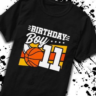 Basketboll födelsedag 11 år gammal pojke 11:e föde t shirt