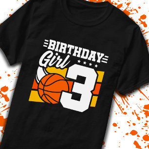 Basketboll födelsedag 3 år gammal flicka 3 dagar t shirt