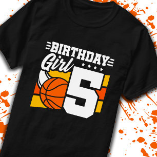Basketboll födelsedag 5 år gammal flicka 5 dagar t shirt