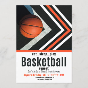 Basketboll födelsedag inbjudningar