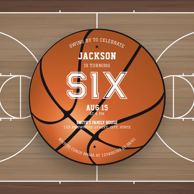 Basketboll födelsedag vid alla åldrar inbjudningar (Skapare uppladdad)