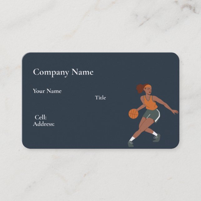 Basketboll för Affärskort av vit mall Visitkort (Framsida)