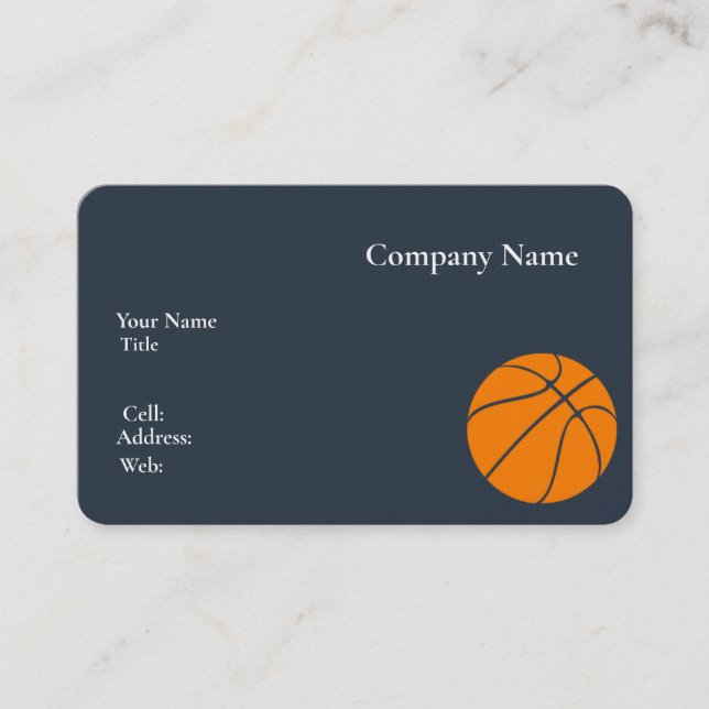 Basketboll för Affärskort av vit mall Visitkort (Framsida)