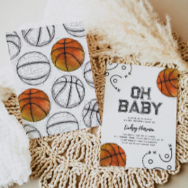 Basketboll för babykläder - inbjudan