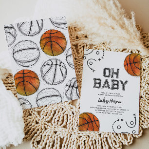 Basketboll för babykläder - inbjudan