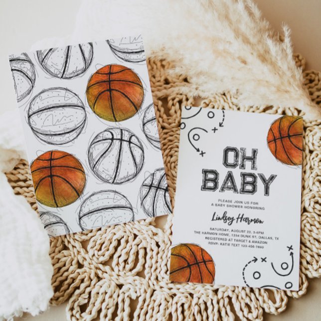 Basketboll för babykläder - inbjudan (Skapare uppladdad)