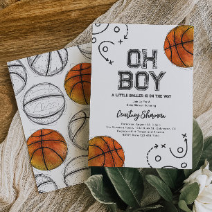 Basketboll för babykläder - inbjudan