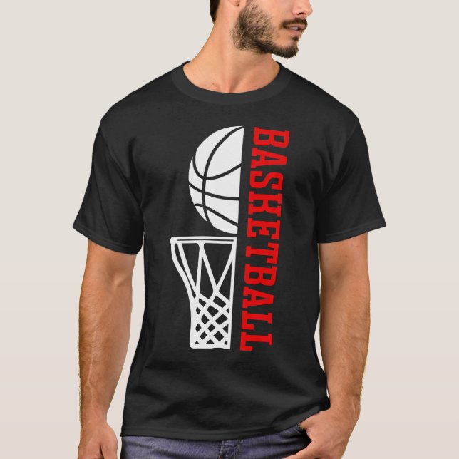 Basketboll för boll-nät - Grafikbasket T Shirt (Framsida)
