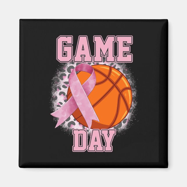 Basketboll för bröstcancer på speldagen magnet (Framsidan)