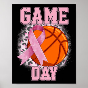 Basketboll för bröstcancer på speldagen poster
