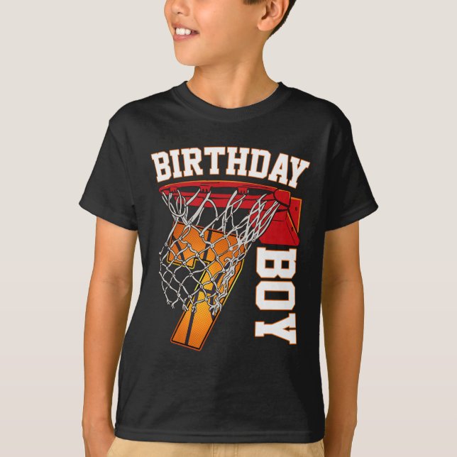Basketboll för födelsedagspresent i 7:e 7-åring t shirt (Framsida)