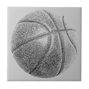 Basketboll för gråskalepenneffekt kakelplatta