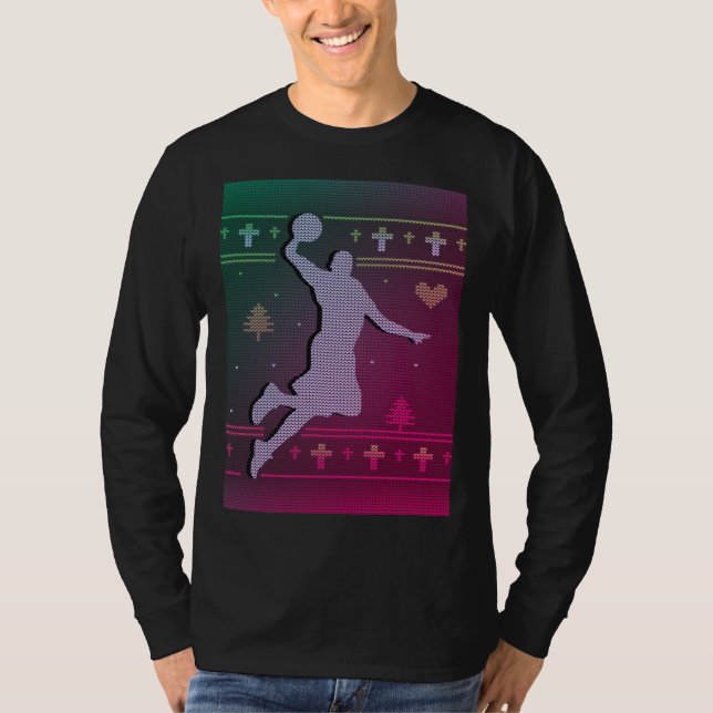 Basketboll för jul t shirt (Framsida)