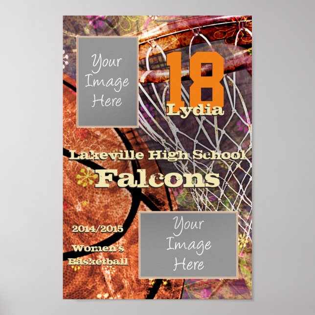 basketboll för lag och spelare poster (Framsidan)