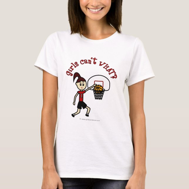 Basketboll för ljusröda kvinnor t-shirt (Framsida)