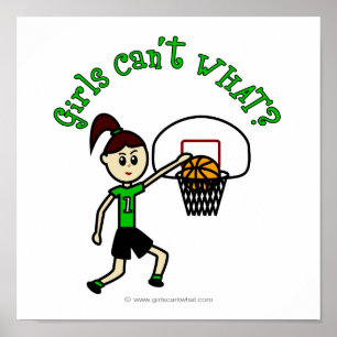 Basketboll för Ljust grönt flickor Poster