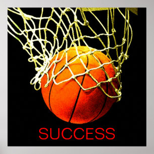 Basketboll för lyckade motiv Poster